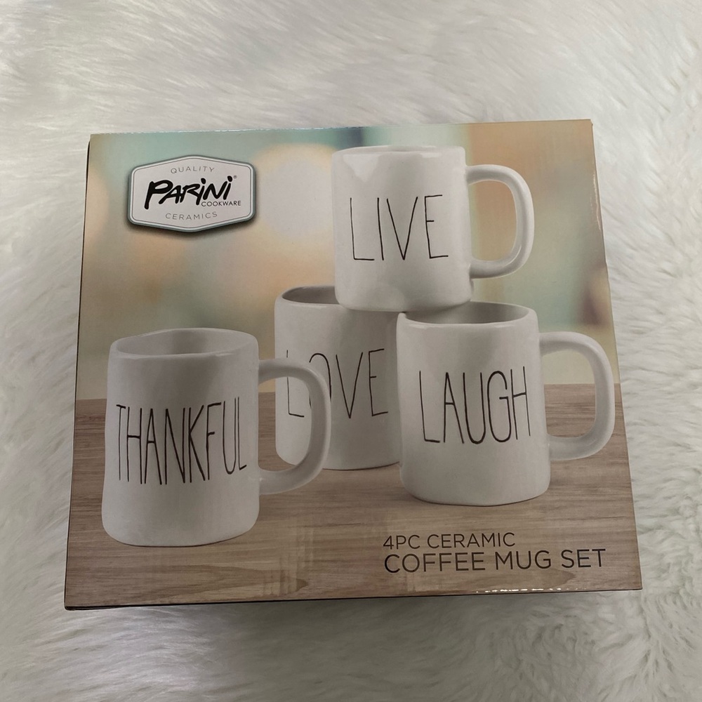 NEW in Box-Parini 4pc Ceramic Coffee Mug Set